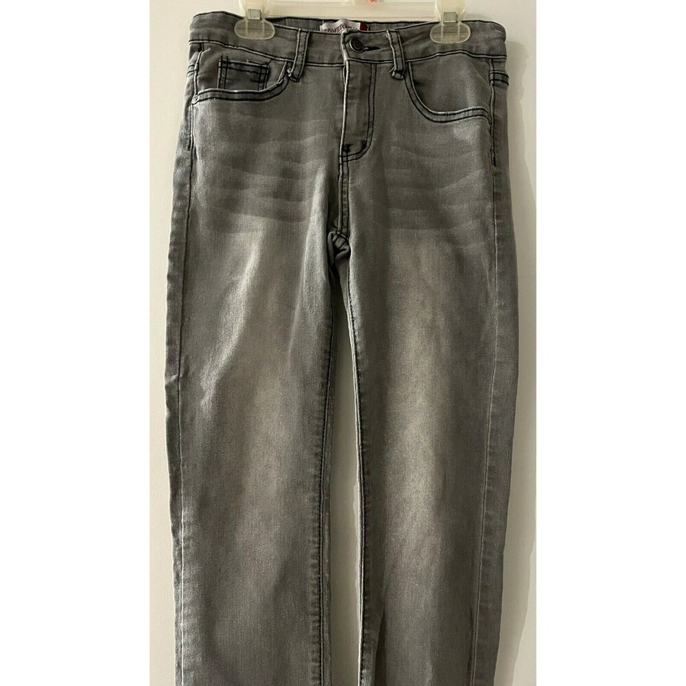 Sovereign State Gray Denim Jeans Boys Stretch Skinny Leg Pants Size 14